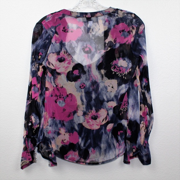 INC Floral career button up top - Picture 5 of 5
